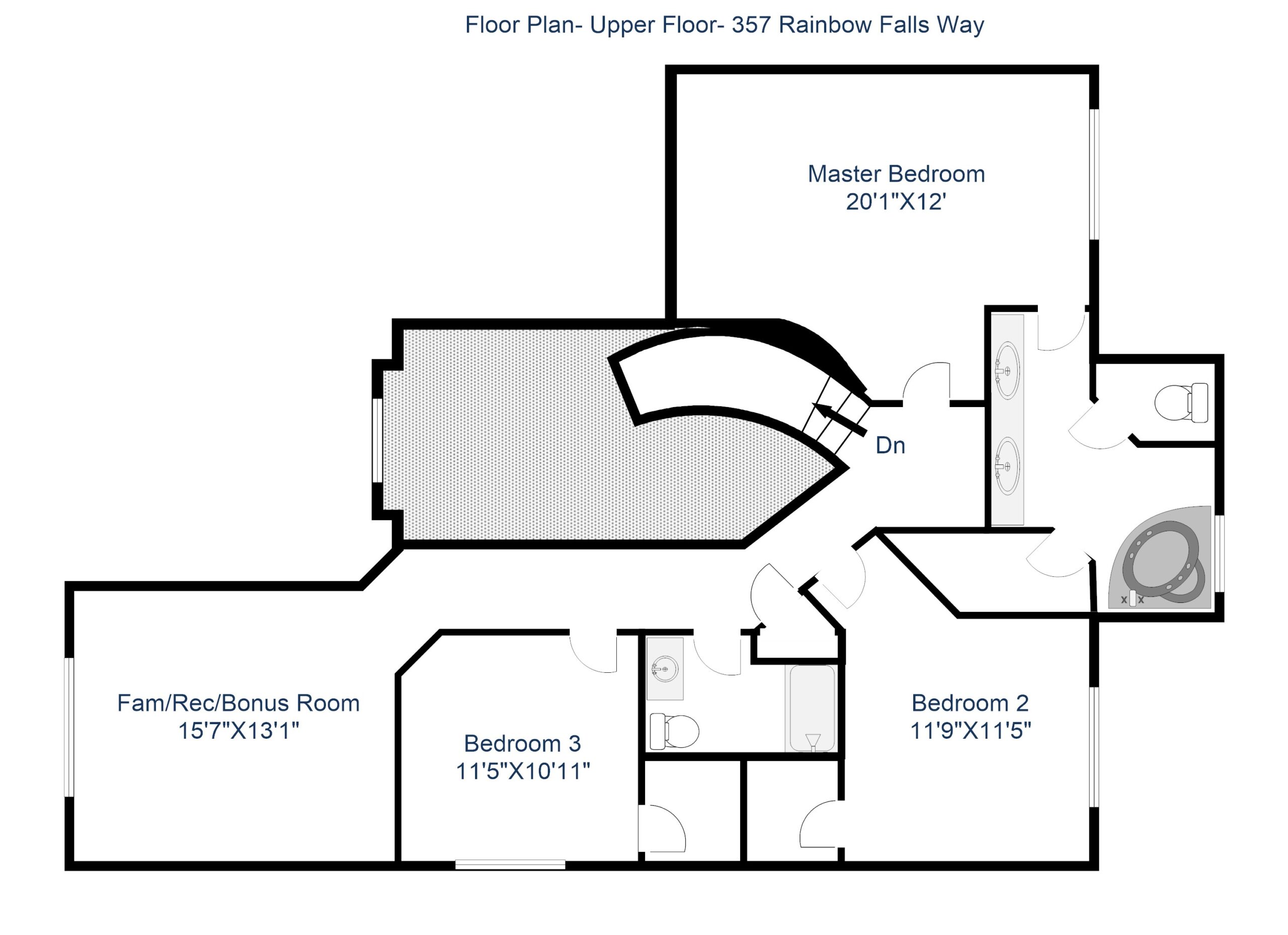 357 Rainbow Falls Pond upper floor plan